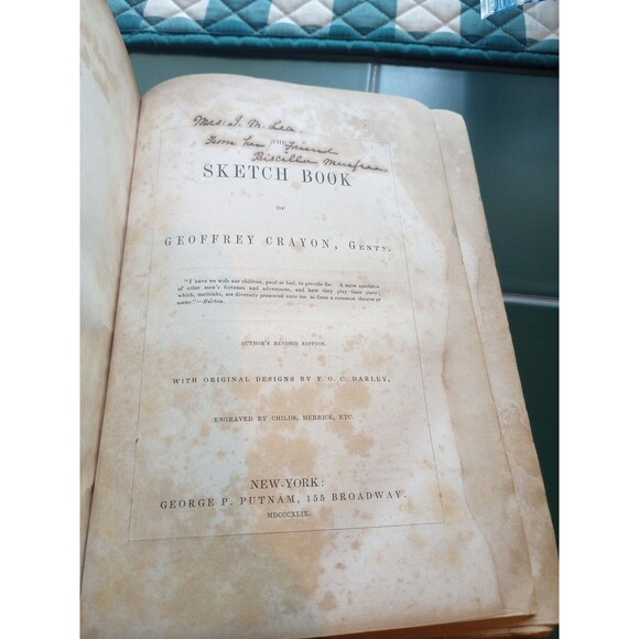 1848 The Sketchbook Of Geoffreycrayon Hardcover Original Designs By F.O.C Darley - Picture 6 of 8
